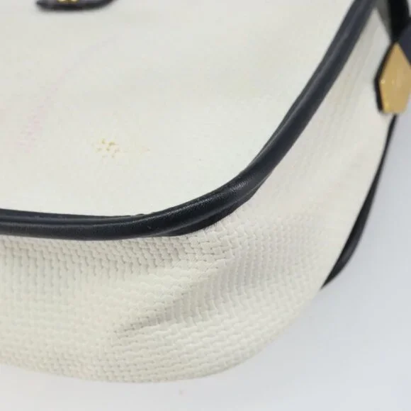 Authentic SAINT LAURENT Shoulder Bag PVC White Gold - Picture 8 of 16